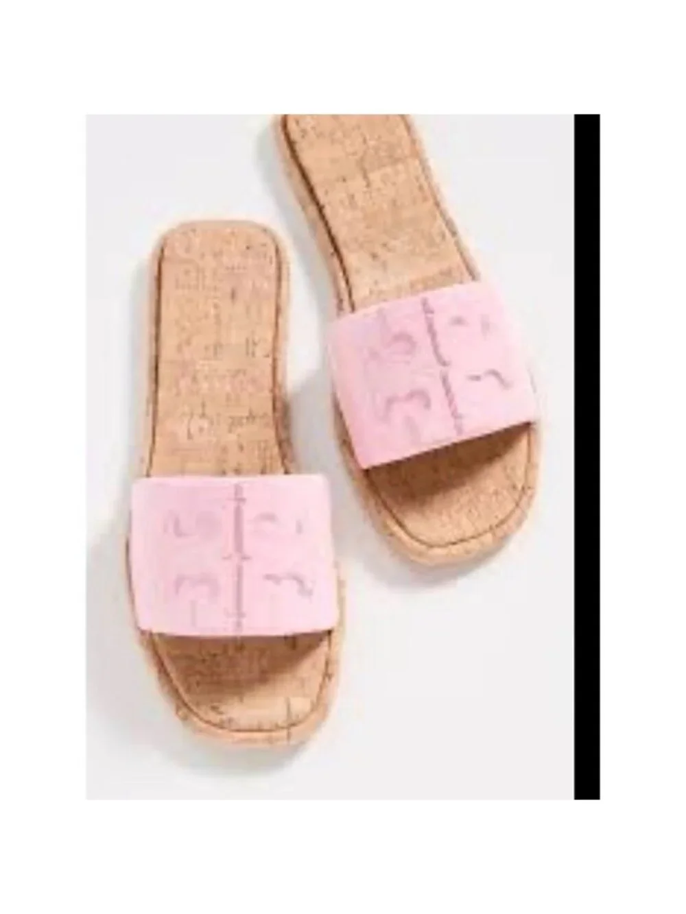 TORY BURCH DOUBLE T SPORT Pink Slide Sandals for Women SIZE 8.5